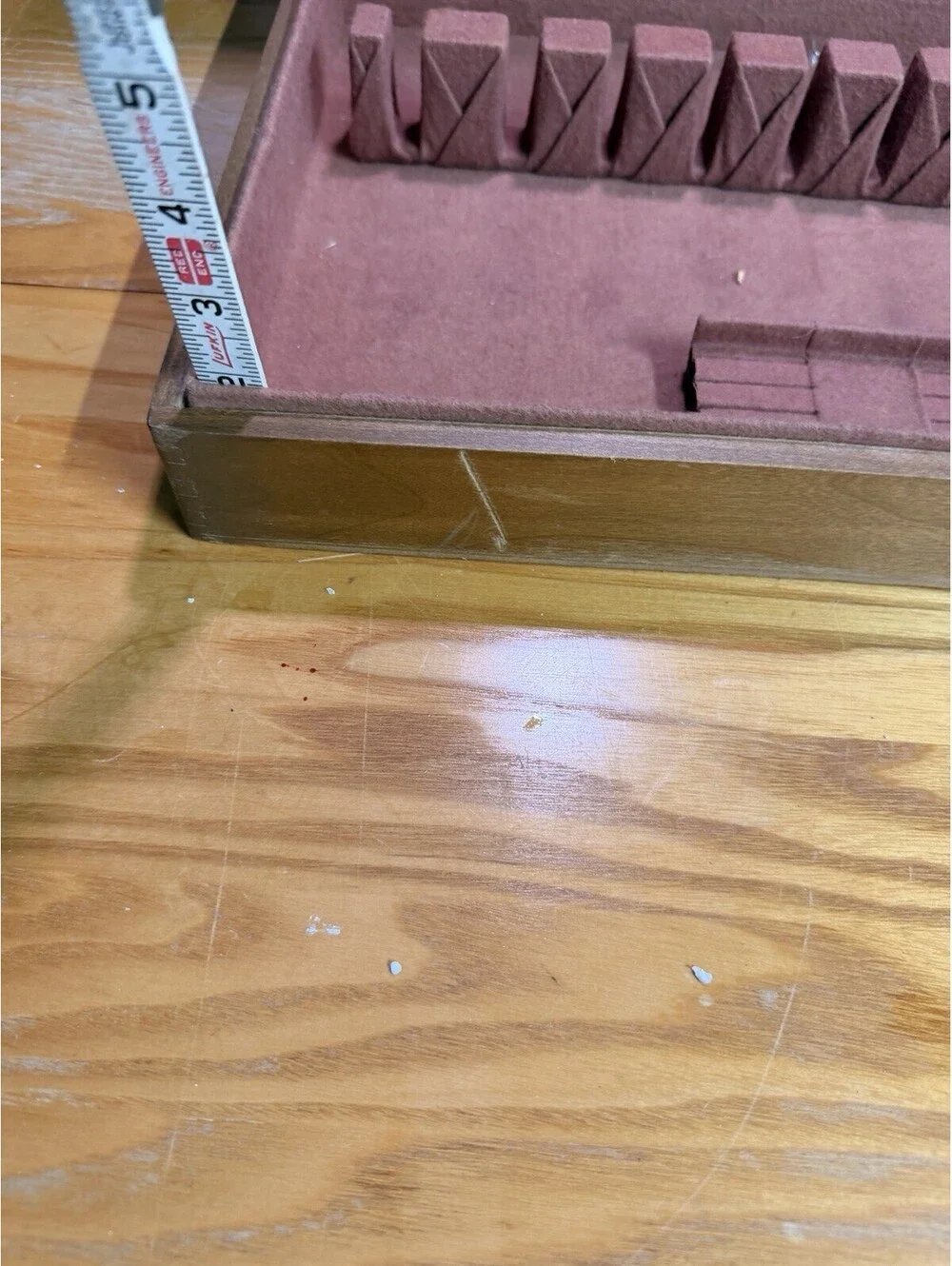 VTG NAKEN Tarnish Proof Silverware Wooden Chest Storage Box with Engraving Plate